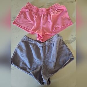 Pink and Purple Womens Shorts L
